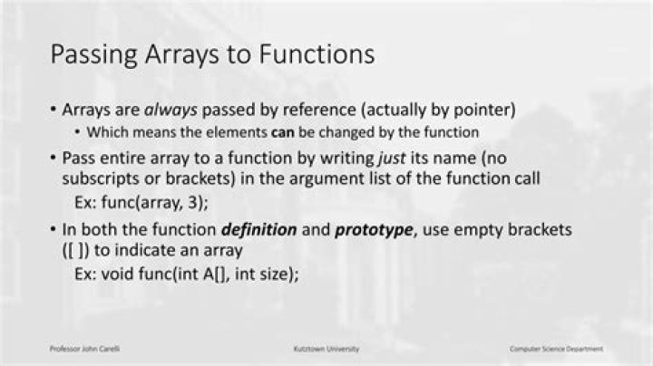 Can we pass an array as argument to a function?