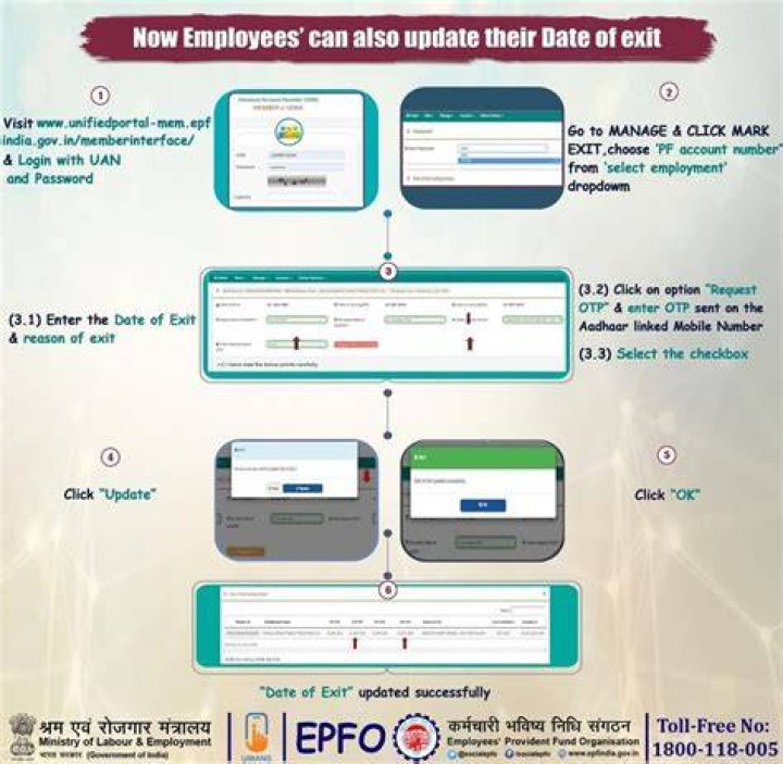 How can I correct my EPF exit date?
