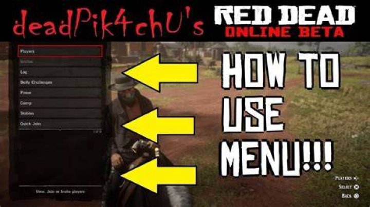 How do I get to the player menu in RDR2?