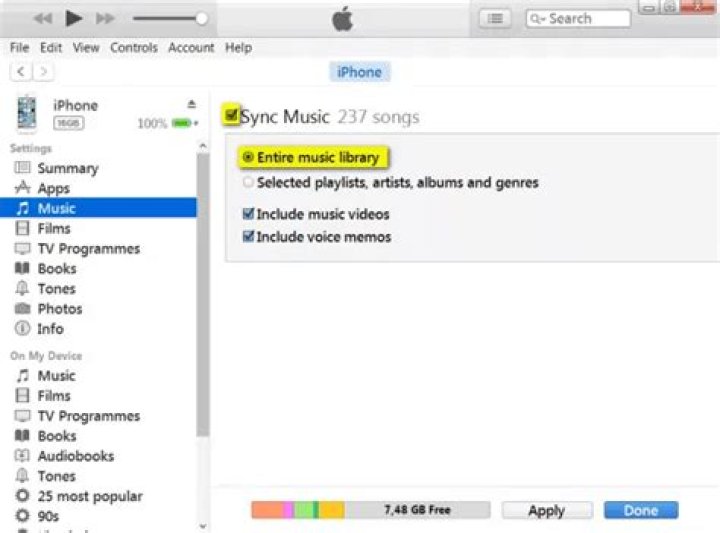 How do I sync my iTunes library with iCloud?