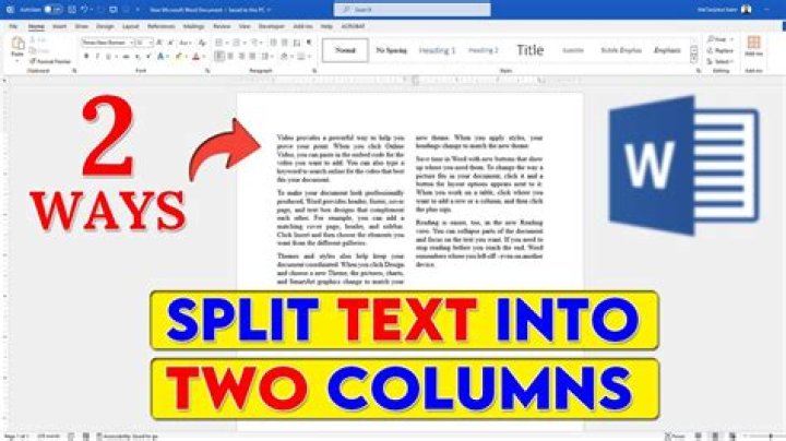 How do you split a Word document horizontally?